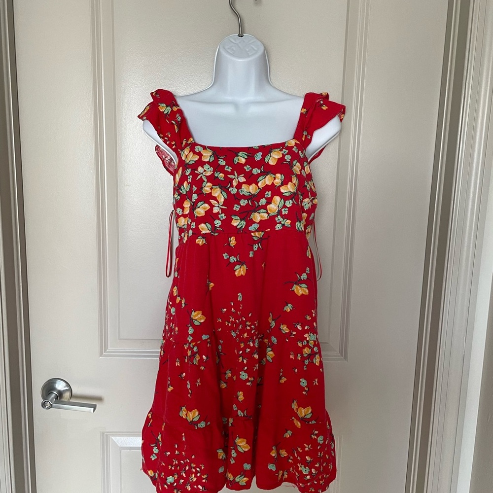 LC Lauren Conrad Red Floral Dress